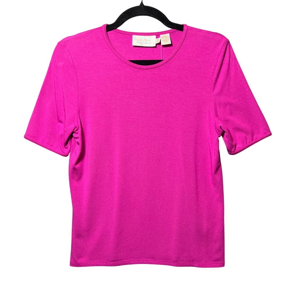 Dana Buchman Womens M Freesia Pink Modal Rayon Stretch Short Sleeve Top NWT